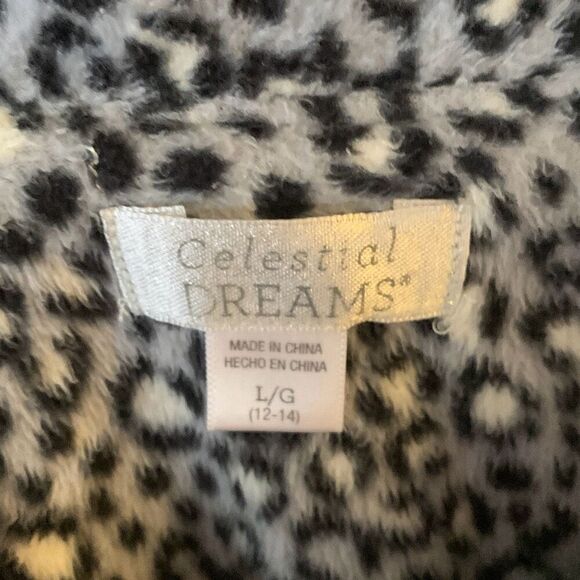 Pre Owned Women’s Celestial Dreams Sleep Lounge Button Up Shirt Cheetah Print Lg - Picture 11 of 11